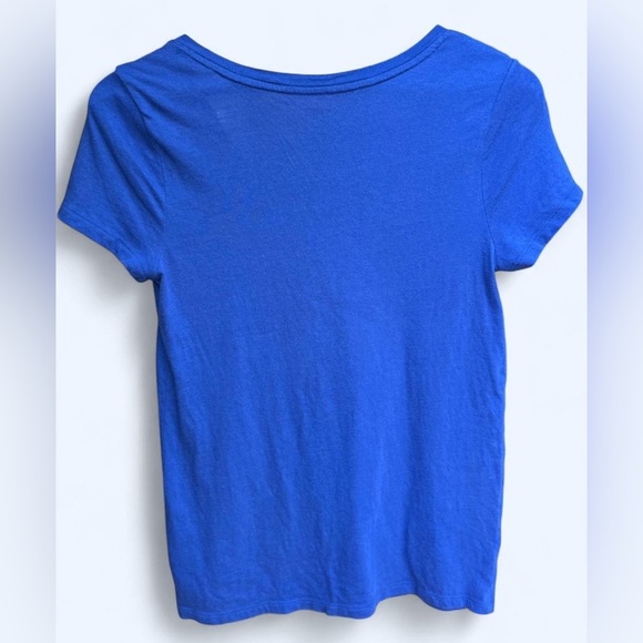 GAP Women's Classic Cotton Preppy Casual Blue V-Neck Short Sleeve Tee Small - Picture 3 of 9